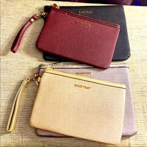 Ellen Tracy 2pc Metallic Stingray Cardslot Wristlet Pouches - NWT